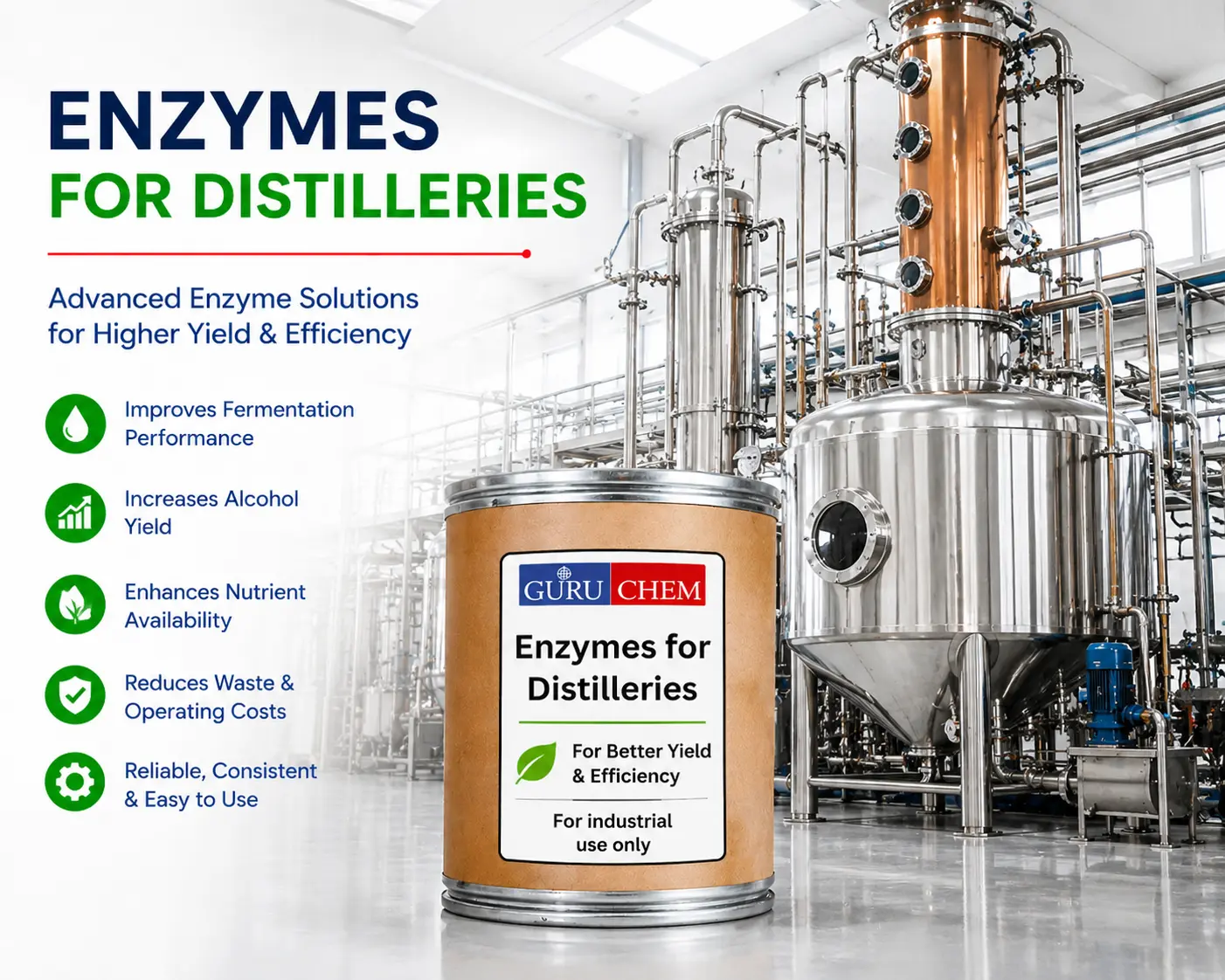 Enzymes for distilleries